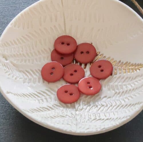 Boutons en nacre plat 2 trous - Terracotta